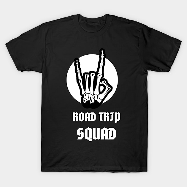 Road Trip Squad Summertime Vacation Getaway 2023 Skeleton T-Shirt by Boo Face Designs